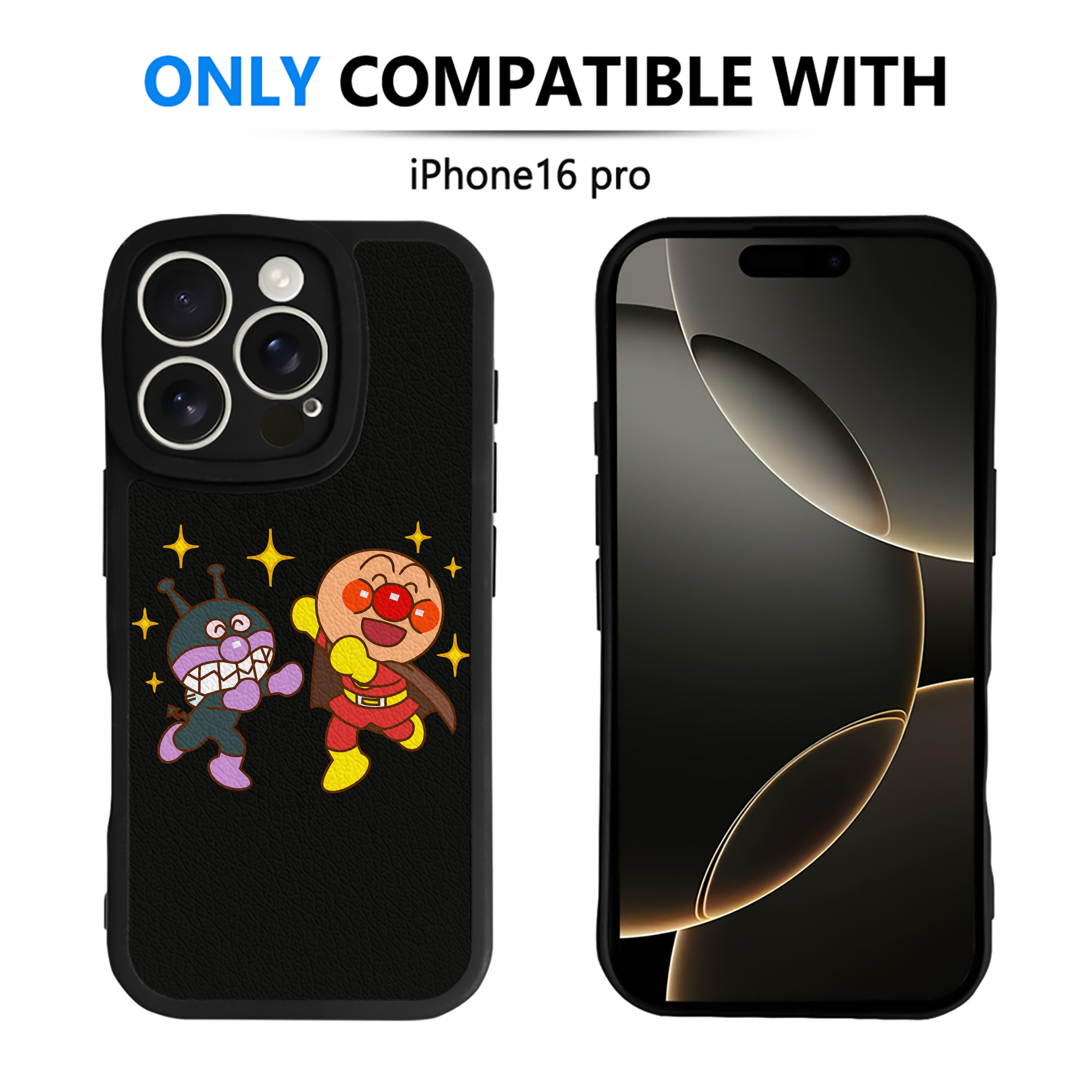 （画像用） アンパンマン Anpanman 【iPhone 16シリーズ対応】シリコンスマホケース（レザー調） 材質：シリコン